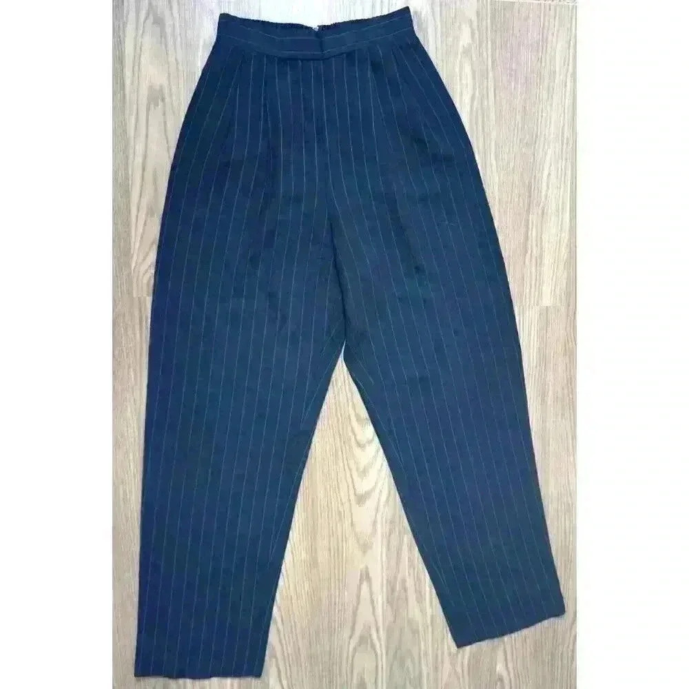John Roberts Women's Blue Striped Pant Suit Pants Straight, Size 6 - Picture 3 of 12